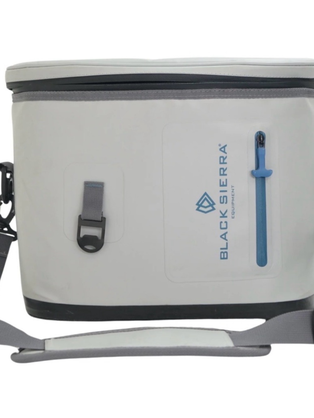 White & Blue Soft-Side Camera Bag with Adjustable Strap